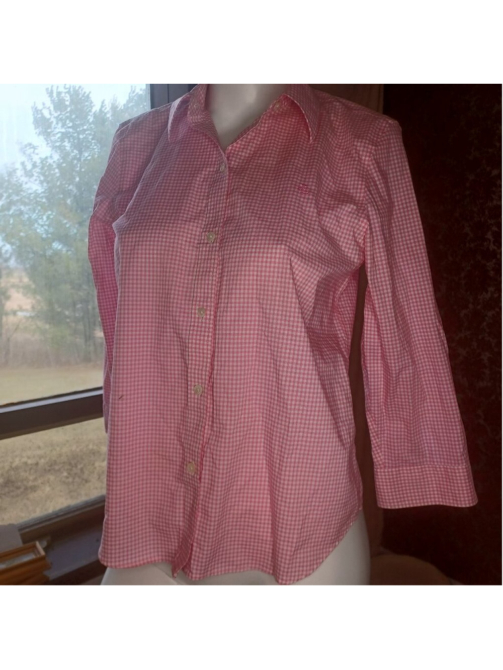 Lauren Ralph Lauren petite non-iron cotton shirt gingham M